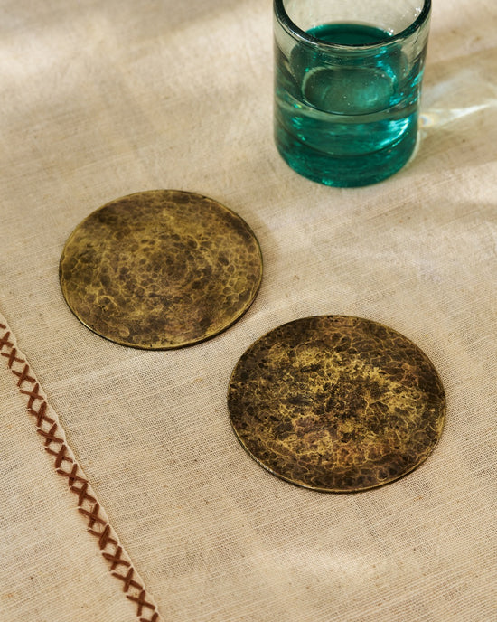 Irrawaddy Brass Coasters | A Pair