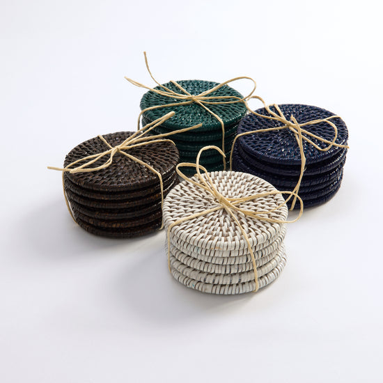 End of Line | Latha Coasters | Set of 6 | Dark Blue