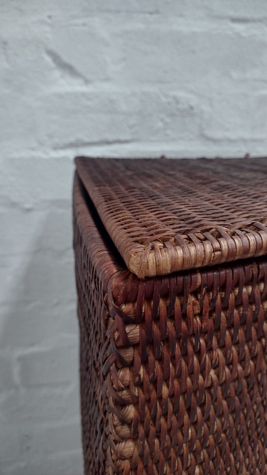 Wonky Ako Rattan Corner Laundry Bin | Brown