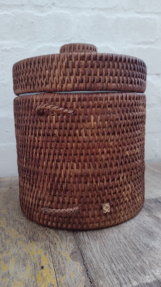 Wonky Sale | Strand Rattan Ice Bucket | Brown