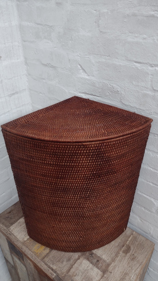 Sample Sale Ako Rattan Corner Laundry Bin | Brown