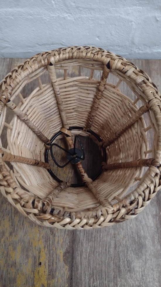 Wonky Sunbird Small Rattan Lampshade | Natural | Candle Clip