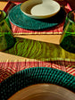 End of Line | Latha Placemats | Set of 4 | Dark Green