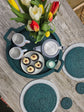 End of Line | Inle Rattan Tray | Dark Green