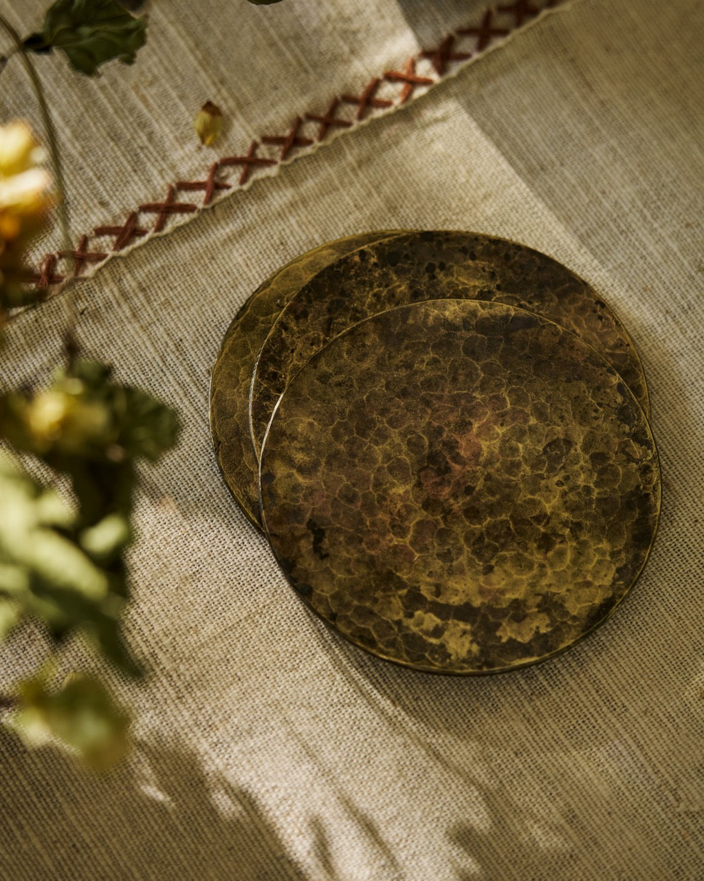 Irrawaddy Brass Coasters | A Pair
