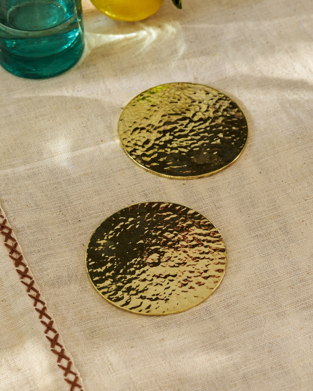 Irrawaddy Brass Coasters | A Pair