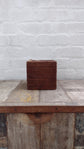 Wonky Heho Rattan Tissue Box Cover | Square | Brown