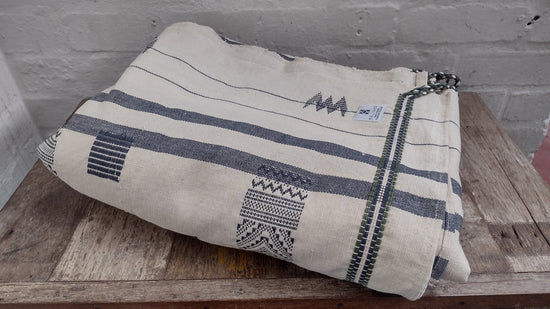 Wonky | Lotus Bedspread | Blue-Grey