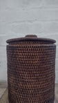 Wonky Strand Rattan Bathroom Bin | Brown