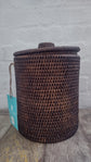 Wonky Strand Rattan Bathroom Bin | Brown