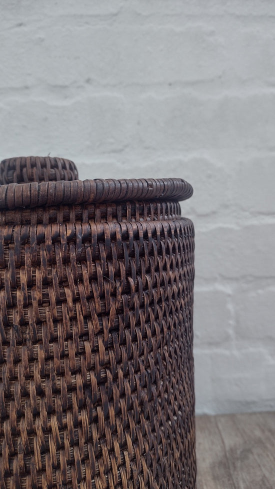 Wonky Strand Rattan Bathroom Bin | Brown