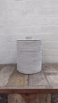 Wonky Strand Rattan Bathroom Bin | White
