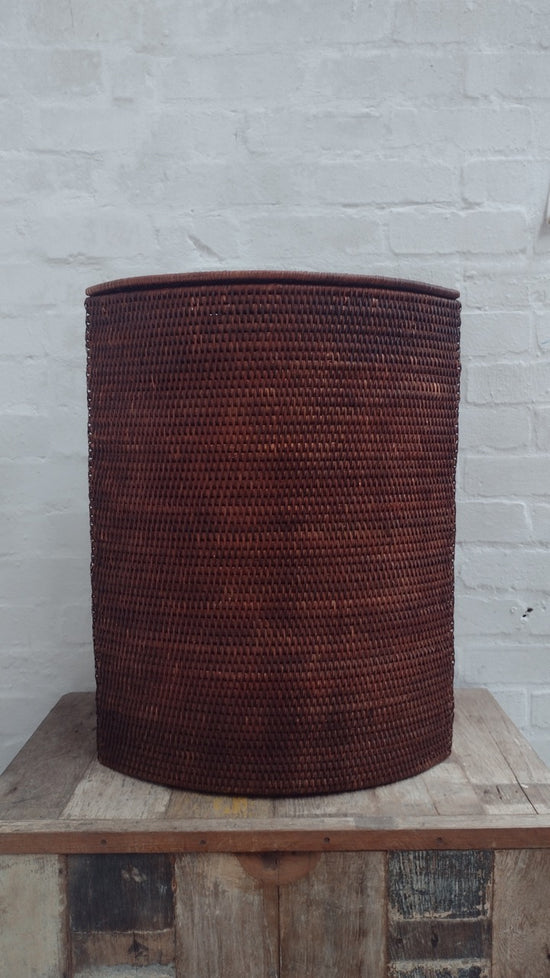 Wonky Ako Rattan Corner Laundry Bin | Brown