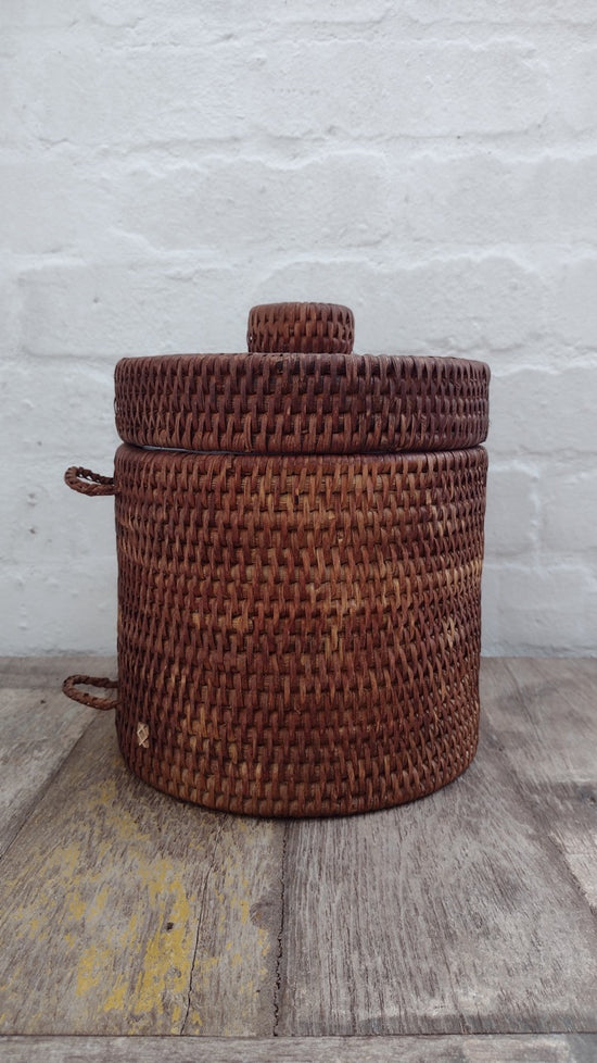 Wonky Sale | Strand Rattan Ice Bucket | Brown