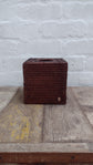 Wonky Heho Rattan Tissue Box Cover | Square | Brown