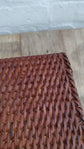Wonky Heho Rattan Tissue Box Cover | Square | Brown