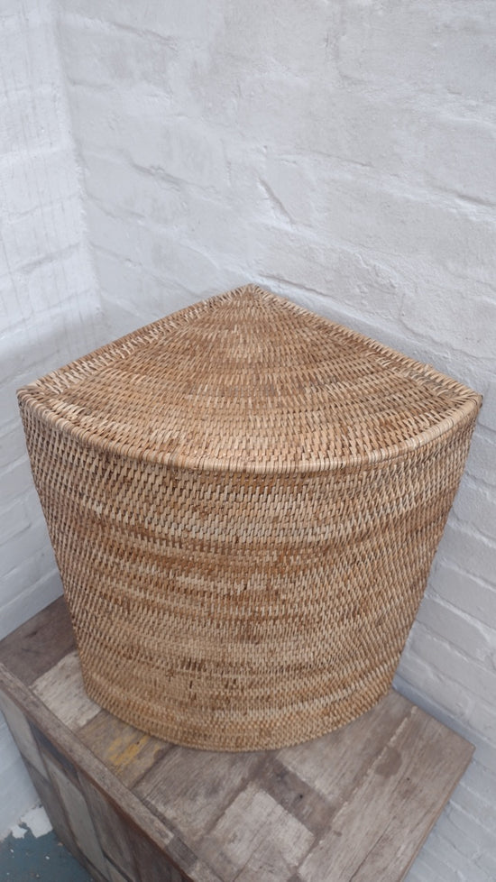 Sample Sale Ako Rattan Corner Laundry Bin | Natural