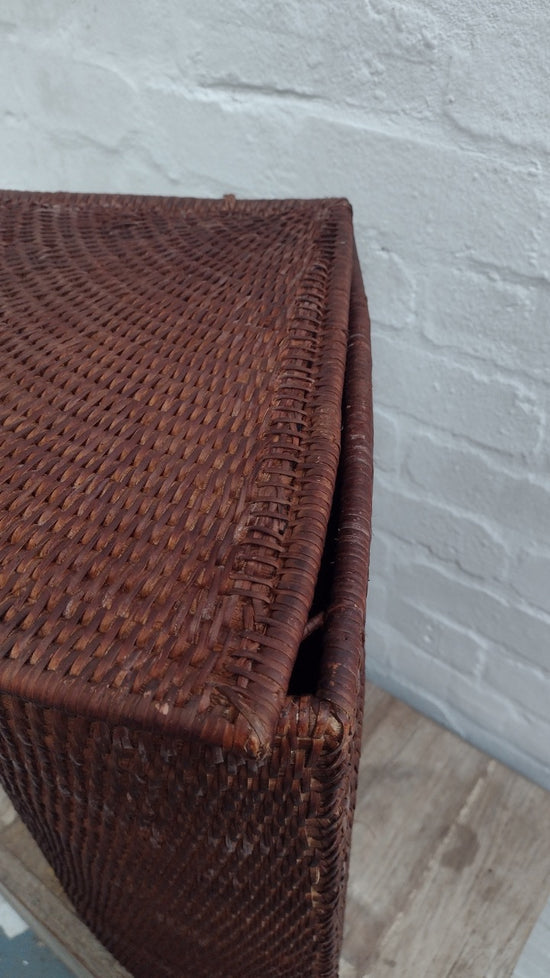 Wonky Ako Rattan Corner Laundry Bin | Brown