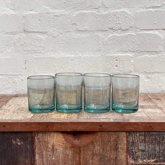Wonky Zomi Tumbler Glasses | Clear | Set of 4