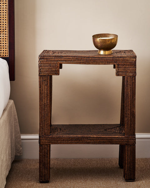 Rattan Bedside Table Small Narrow Kalinko