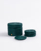 End of Line | Latha Coasters with Box | Set of 6 |  Dark Green