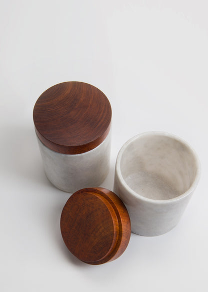 Mandalay Marble Storage Jars