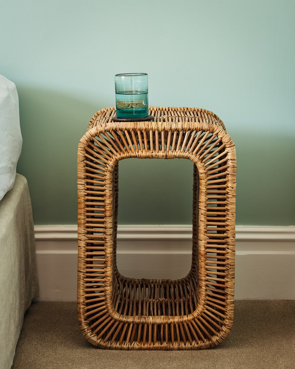 Side Table Rattan Furnic Curved Rattan Side Table With Storage – Kalinko