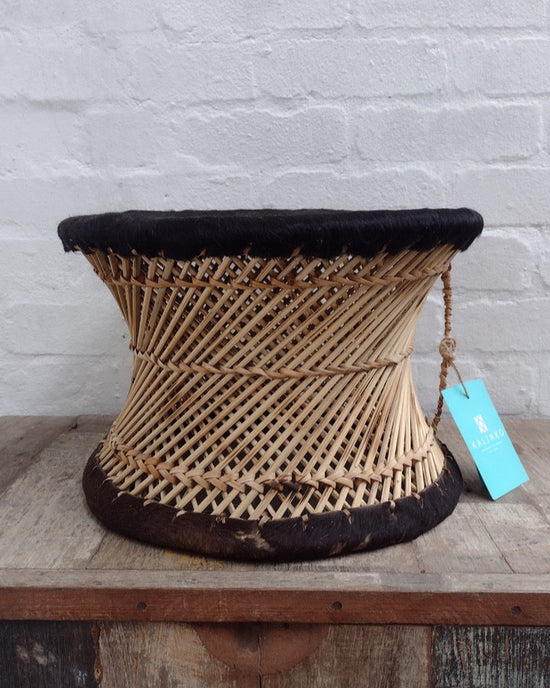 Sample Sale | Kalaya Bamboo Stool | Small | Black Top