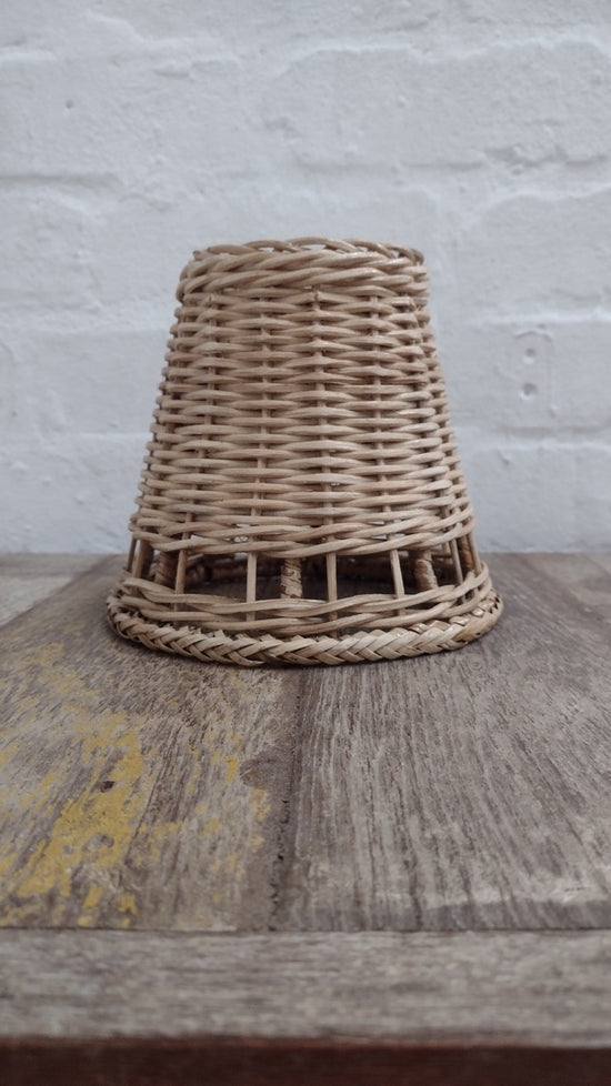 Wonky Sunbird Small Rattan Lampshade | Natural | Candle Clip