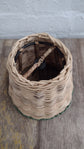 Wonky Sunbird Small Rattan Lampshade | Green Trim | Candle Clip