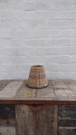 Wonky Sunbird Small Rattan Lampshade | Green Trim | Candle Clip