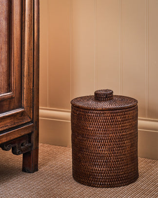 Rattan Bathroom Bin With Lid – Kalinko