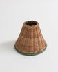 Sunbird Small Rattan Lampshade | Green Trim