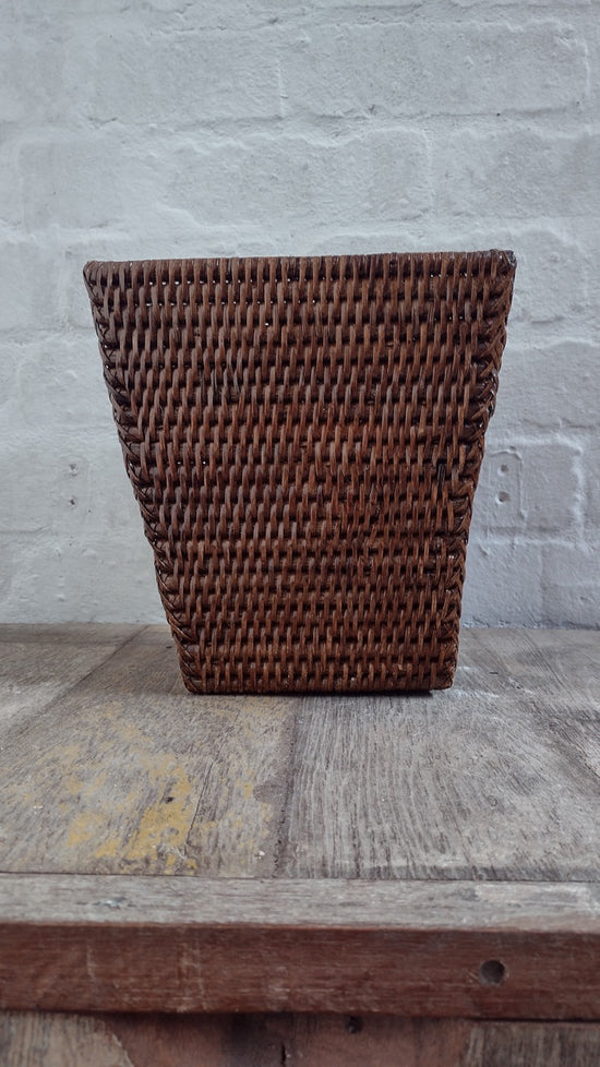 Wonky | Small Waste Paper Basket | Brown