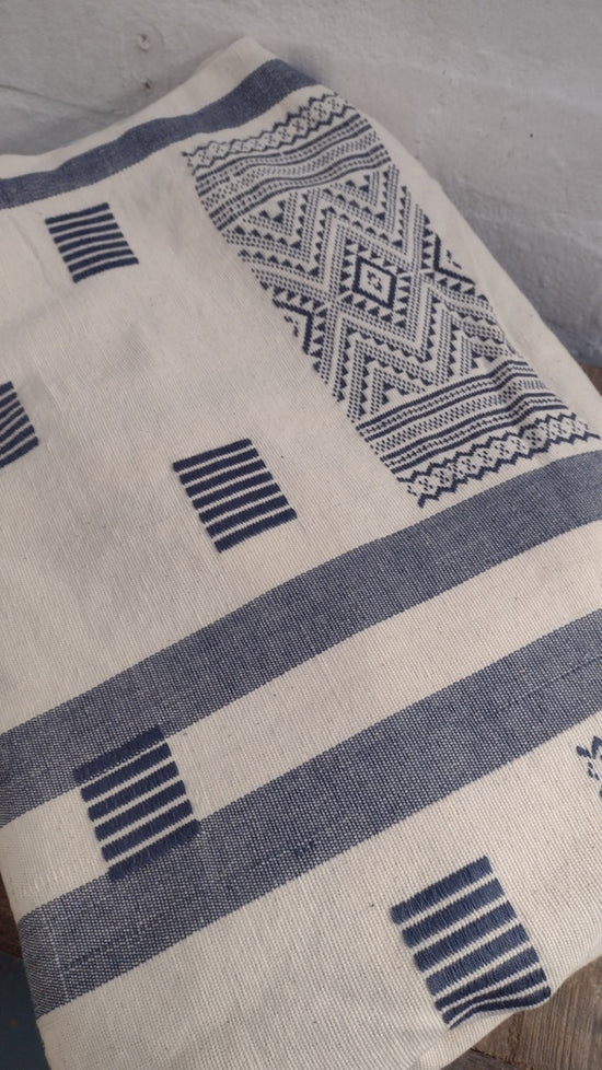 Wonky | Lotus Bedspread | Blue-Grey