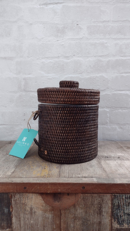 Wonky | Strand Rattan Ice Bucket | Brown