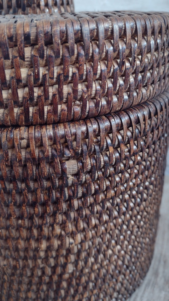 Wonky Sale | Strand Rattan Ice Bucket | Brown