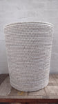 Wonky | Tinsa Rattan Laundry Bin | Round White