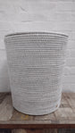 Wonky Tinsa Rattan Laundry Bin | Round White