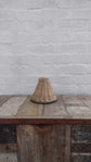 Wonky Sunbird Small Rattan Lampshade | Green Trim | Pendant Fitting