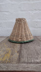 Wonky Sunbird Small Rattan Lampshade | Green Trim | Pendant Fitting