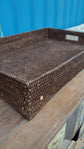 Wonky | Savoy Rattan Tray | Large | Brown