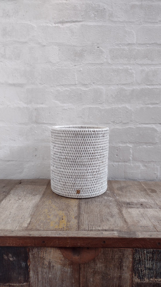 Wonky Rangoon Waste Paper Basket | White