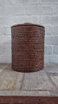 Wonky Strand Rattan Bathroom Bin | Brown