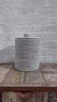 Wonky Strand Rattan Bathroom Bin | White