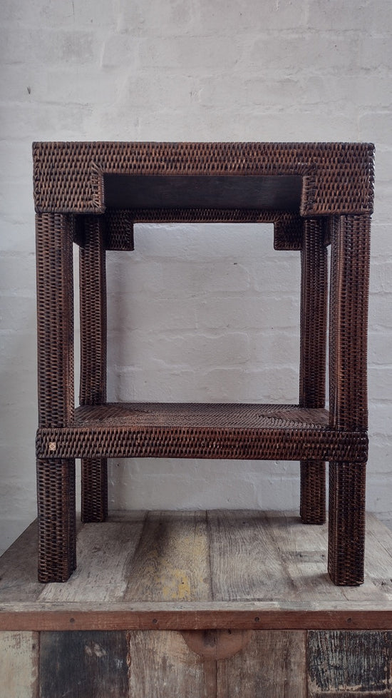 Wonky | Katha Rattan Side Table |  Brown