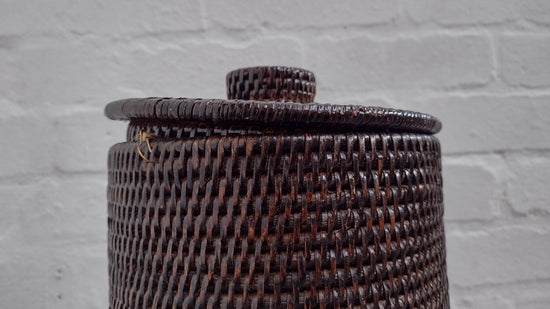 Wonky Strand Rattan Bathroom Bin | Brown