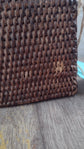 Wonky Heho Rattan Tissue Box Cover | Square | Brown