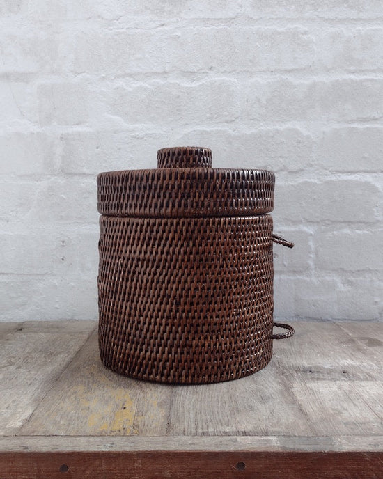 Wonky Sale | Strand Rattan Ice Bucket | Brown