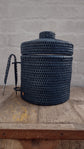 Wonky Sale | Strand Rattan Ice Bucket | Mid Blue